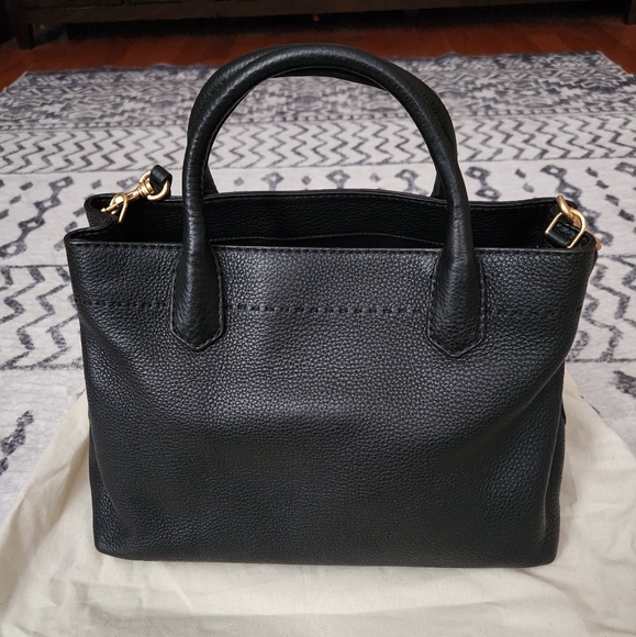 Tory Burch Black Leather Large Tote - Picture 2 of 5